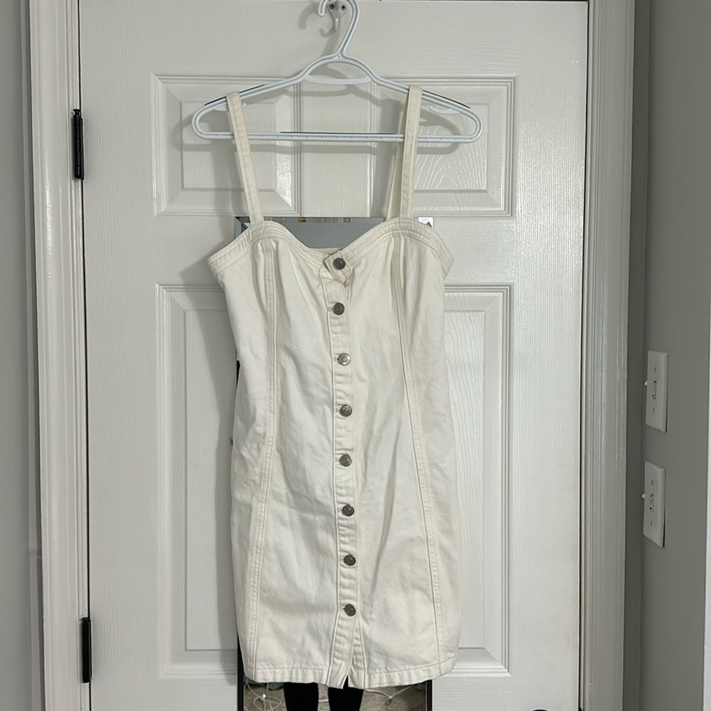 Pacsun white jean dress size M